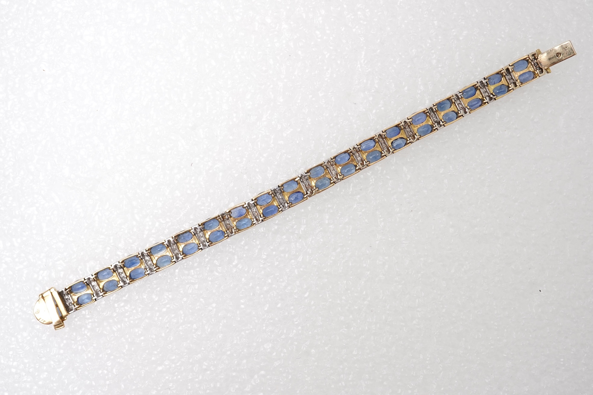 A sapphire and diamond bracelet
